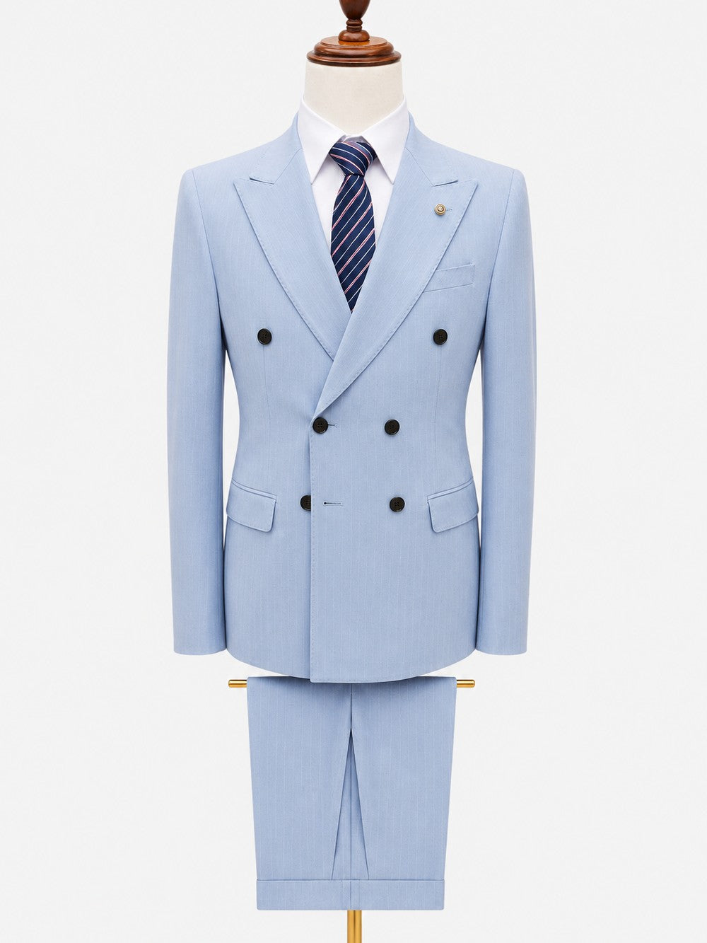Men's Pinstripe Double Breasted Suit Slim Fit