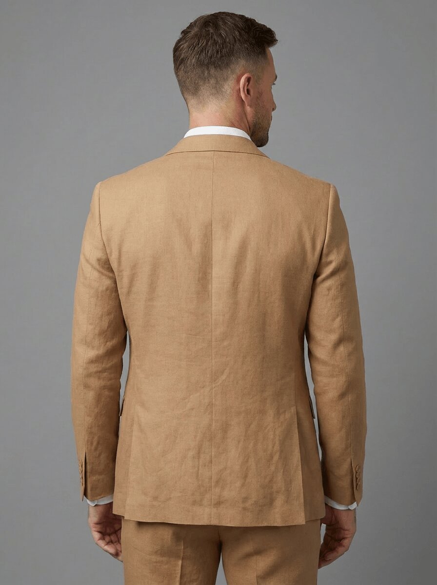 Men's Modern Linen Suit Set- Summer Casual Wedding Suit
