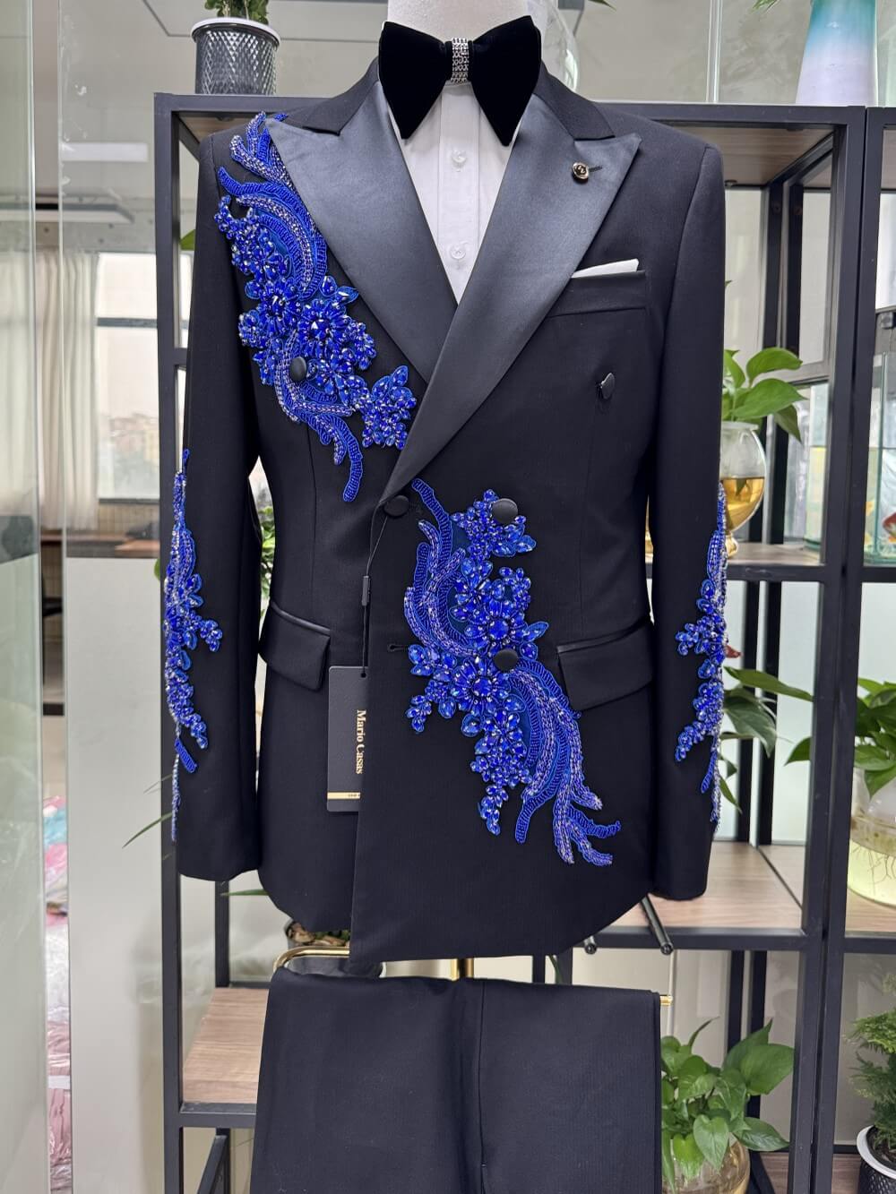 Gem Stone Prom Suit 2 Piece Royal Blue