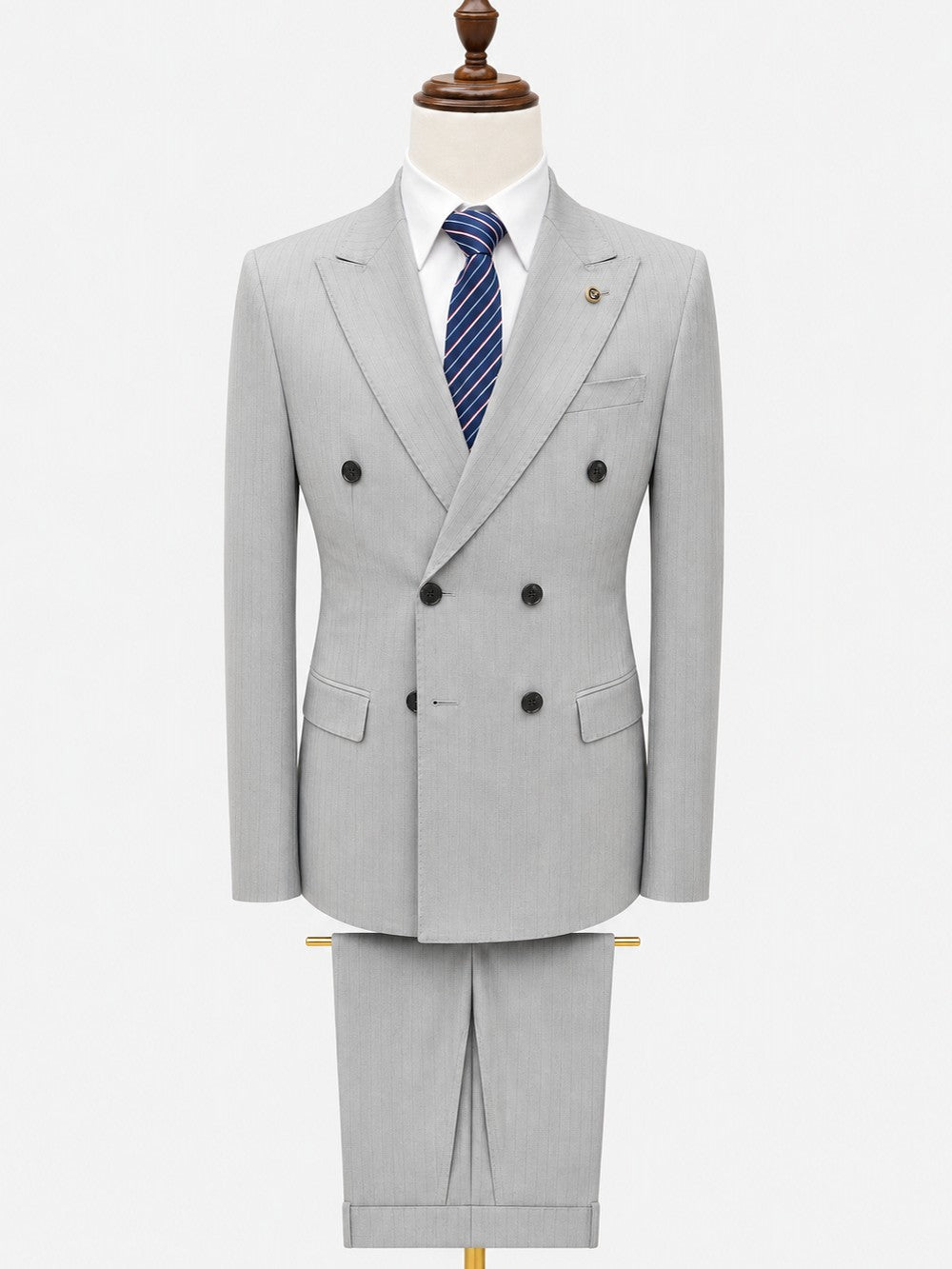 Men's Pinstripe Double Breasted Suit Slim Fit