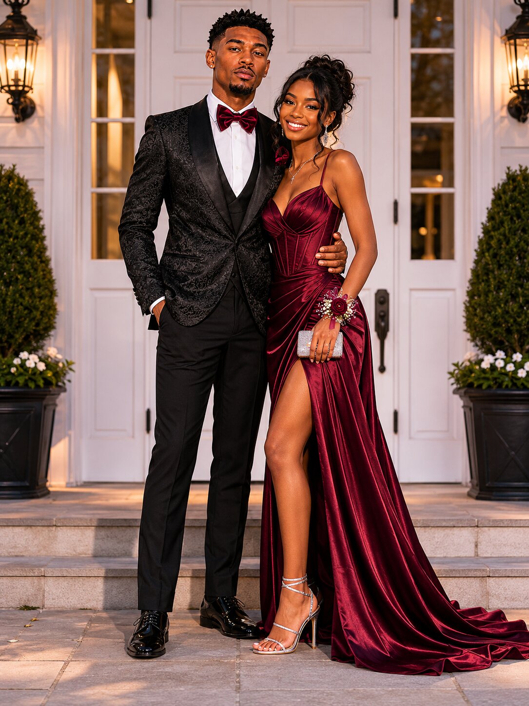 Men's Black Paisley 3 Piece Tuxedo