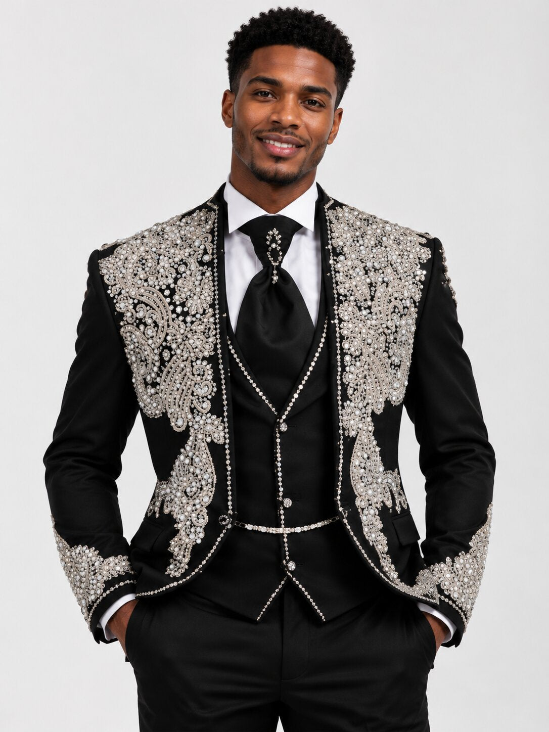 mens-black-3-piece-tuxedo-with-silver-embroidery