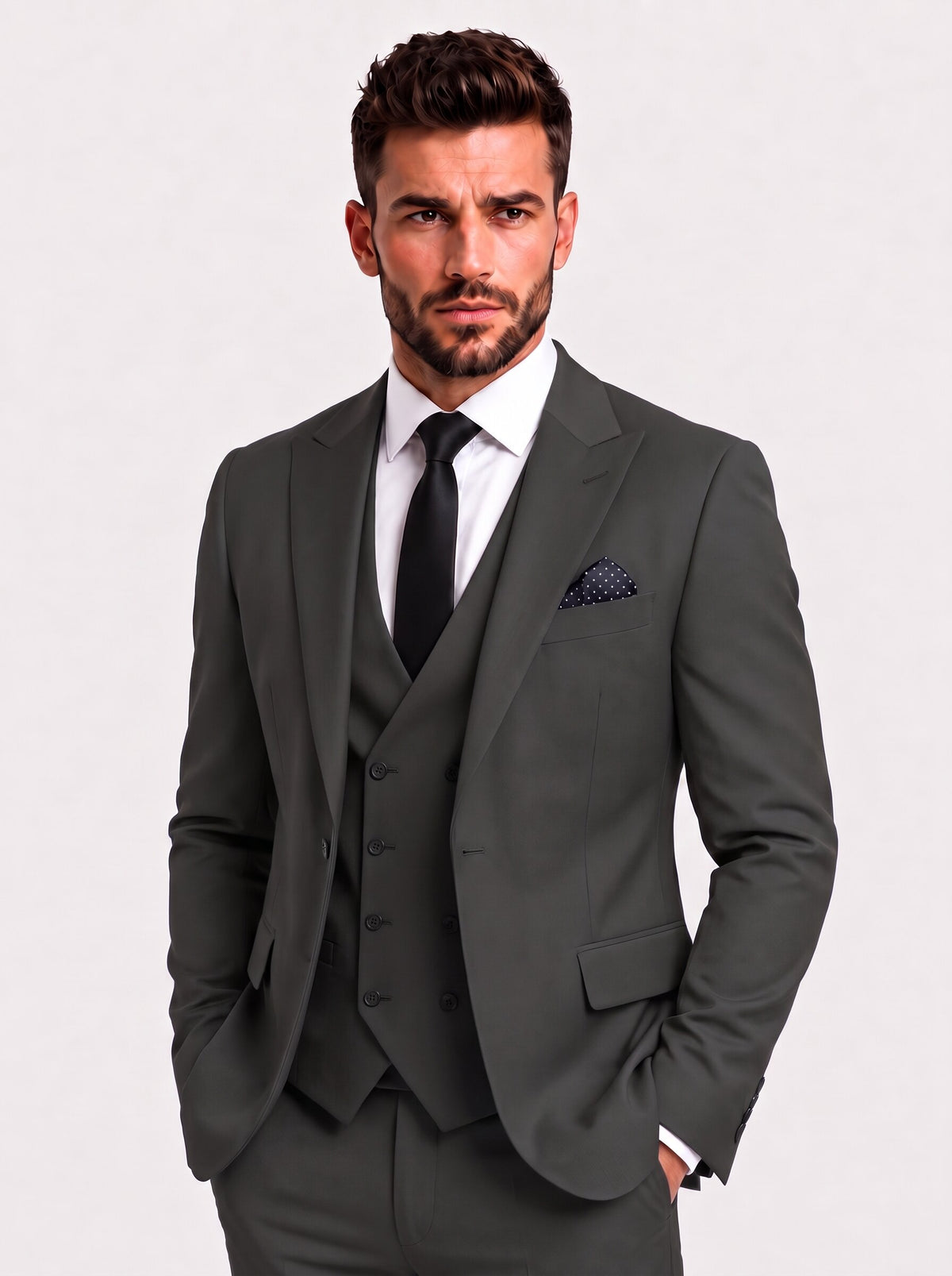 Men's Classic Business Suit 3-Piece Slim Fit