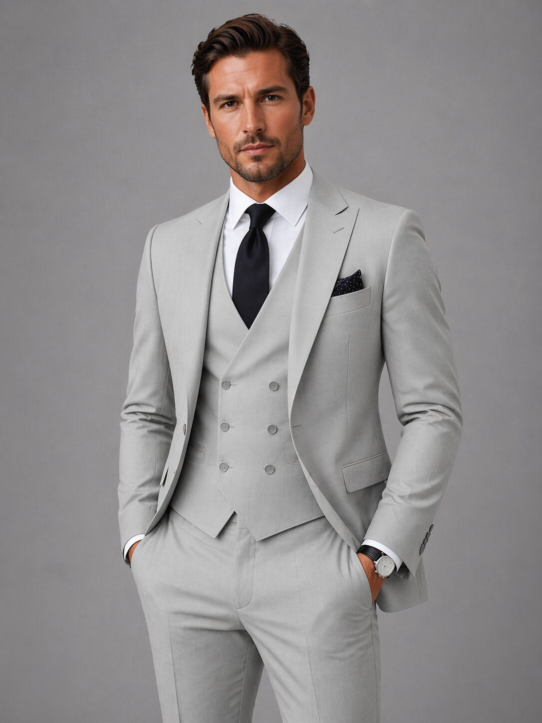 Men's Classic Business Suit 3-Piece Slim Fit