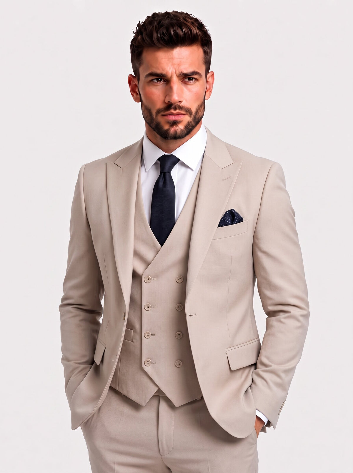 Men's Classic Business Suit 3-Piece Slim Fit
