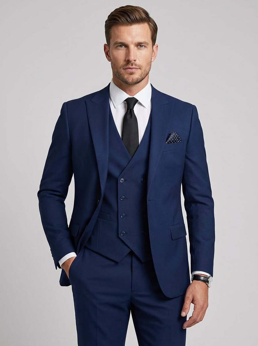 Men's Classic Business Suit 3-Piece Slim Fit