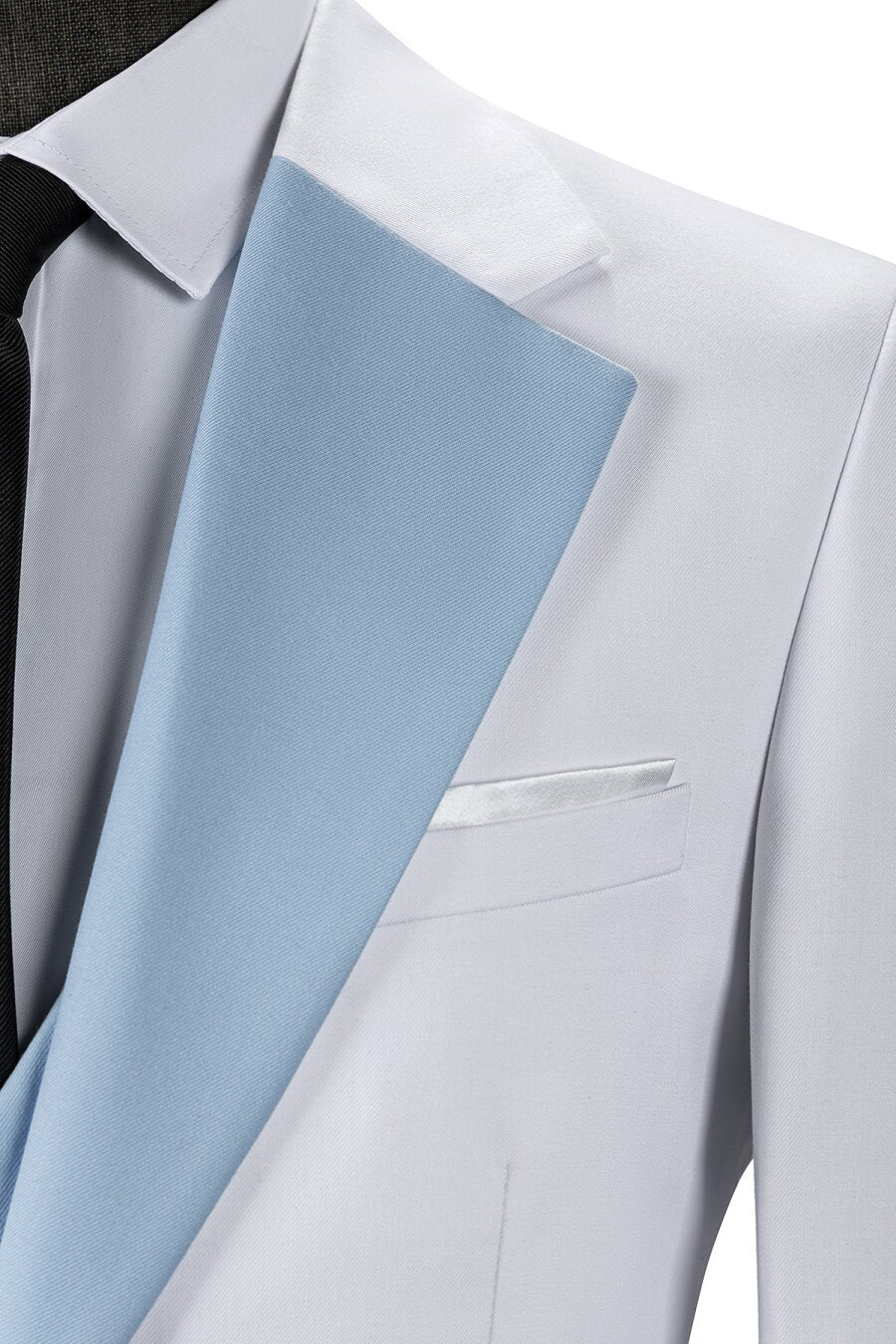 Men’s Formal 3-Piece Suit Slim Fit Contrast Lapel Tuxedo for Wedding & Prom