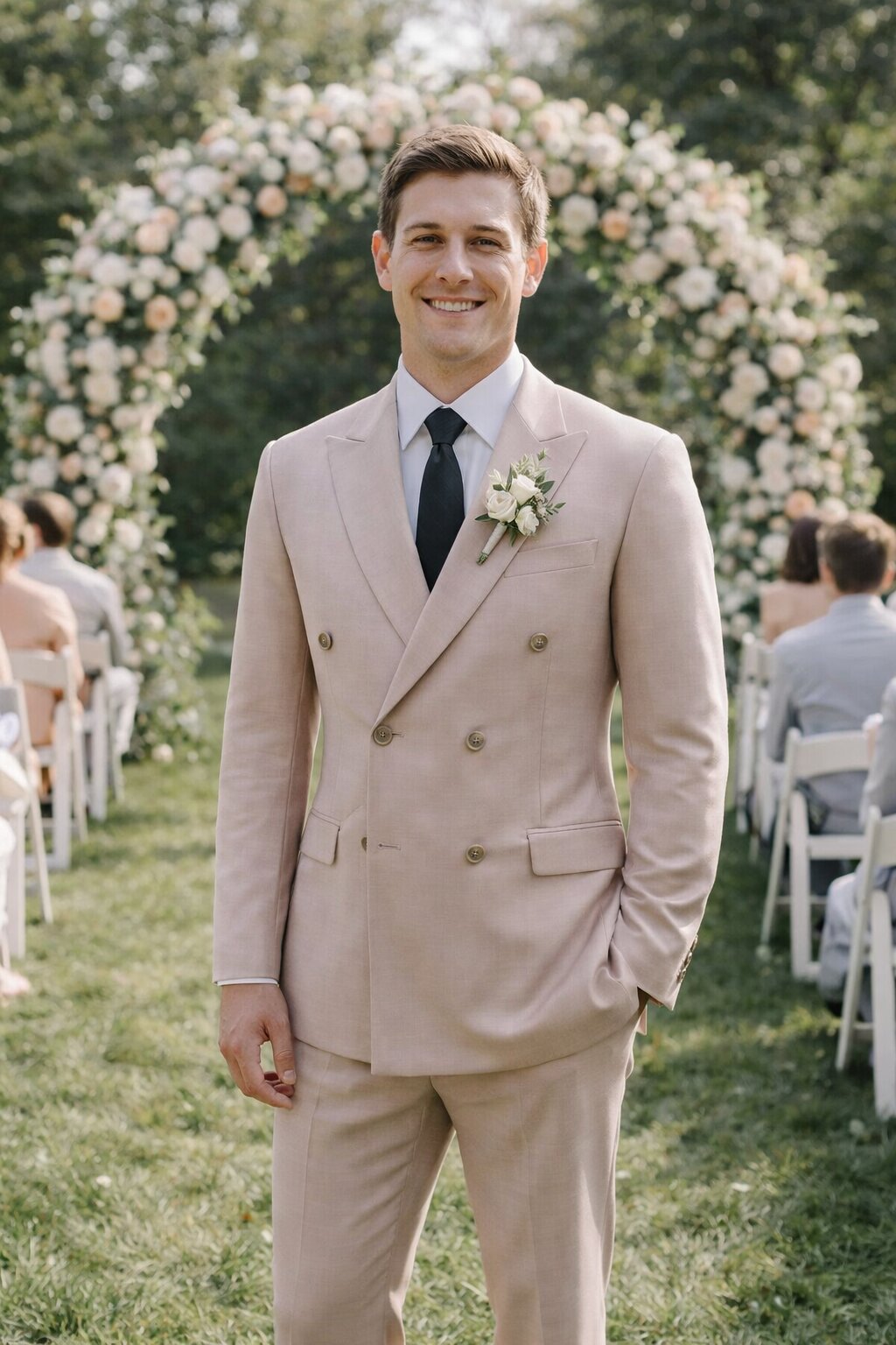 Men's Double Breasted Suit 2 Piece Regular Fit Peak Lapel