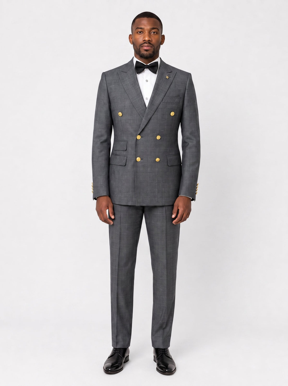 Men’s Double-Breasted Windowpane Suit