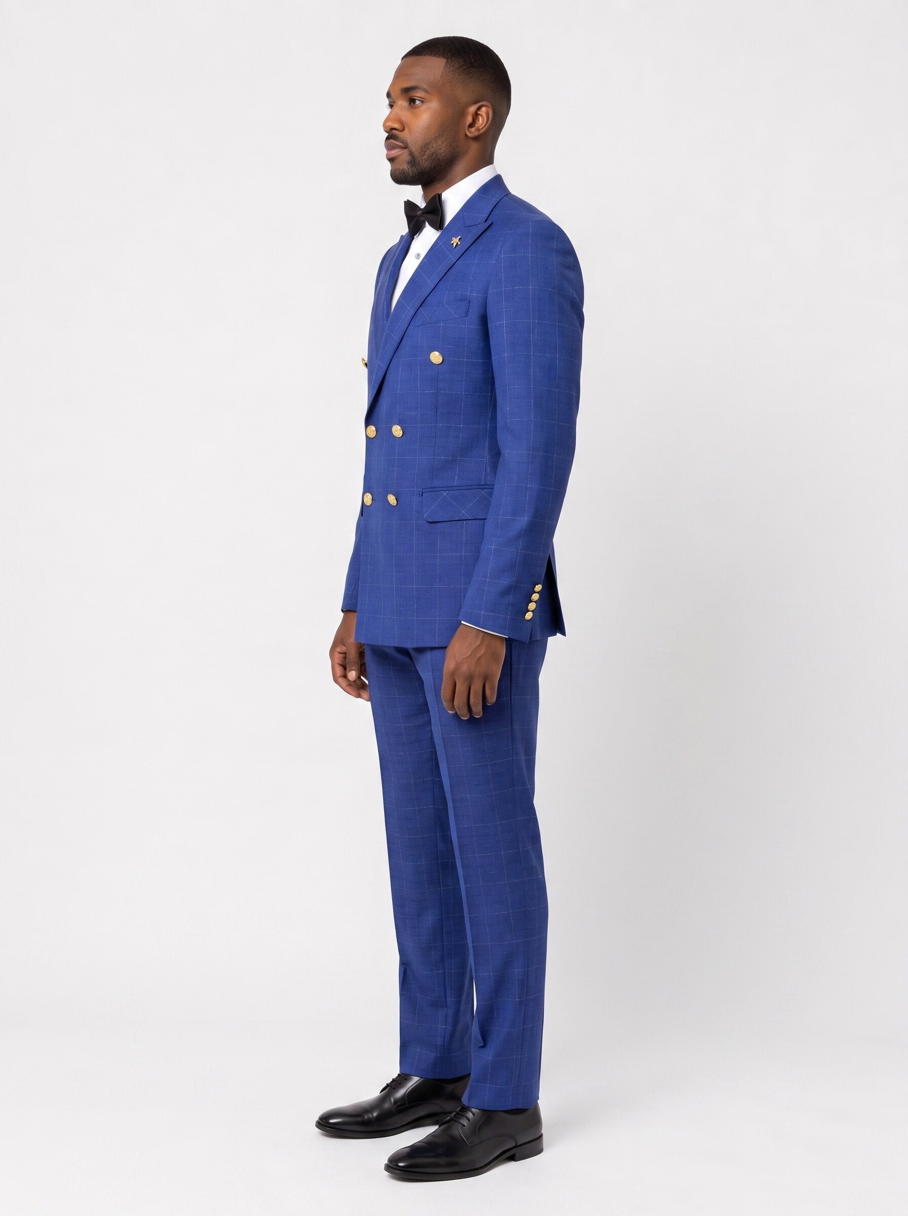 Men’s Double-Breasted Windowpane Suit