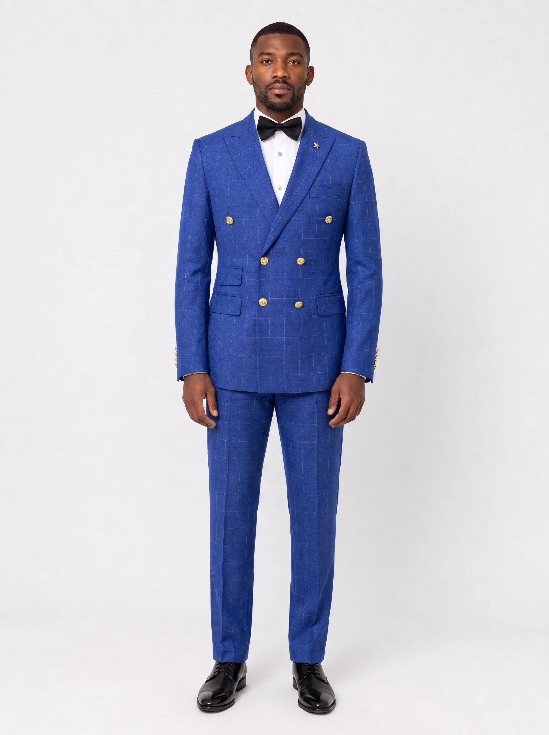 Men’s Double-Breasted Windowpane Suit