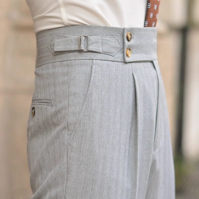 Men’s Fall Winter High-Waisted Tailored Dress Pants