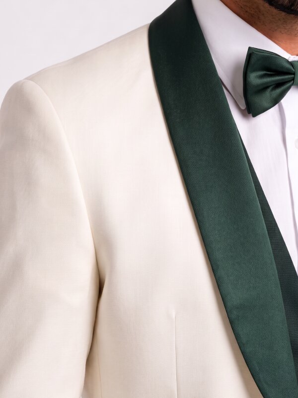 Men’s Ivory & Dark Green 3-Piece Wedding Tuxedo