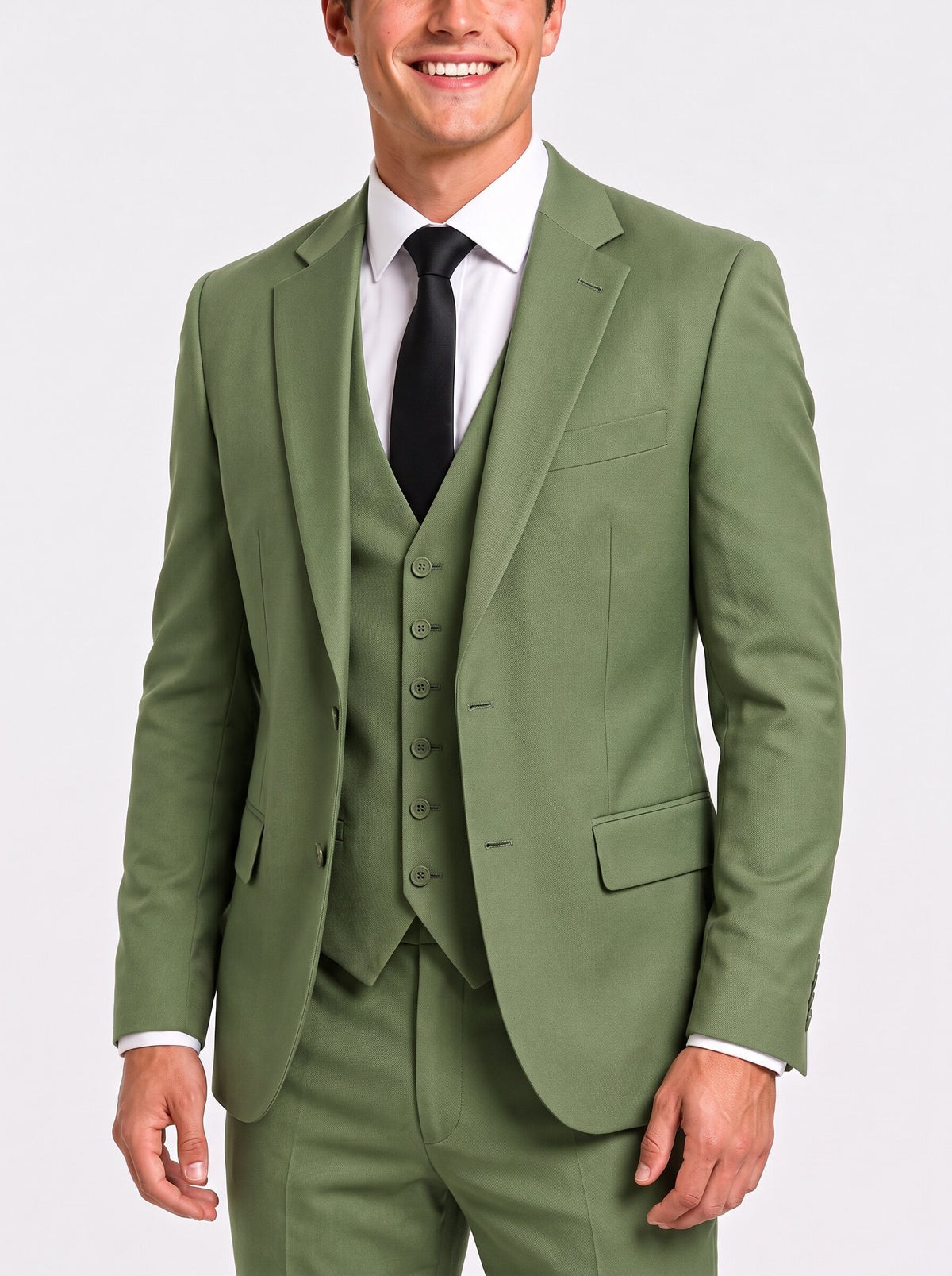 Men's Olive Green 3 Piece Suit