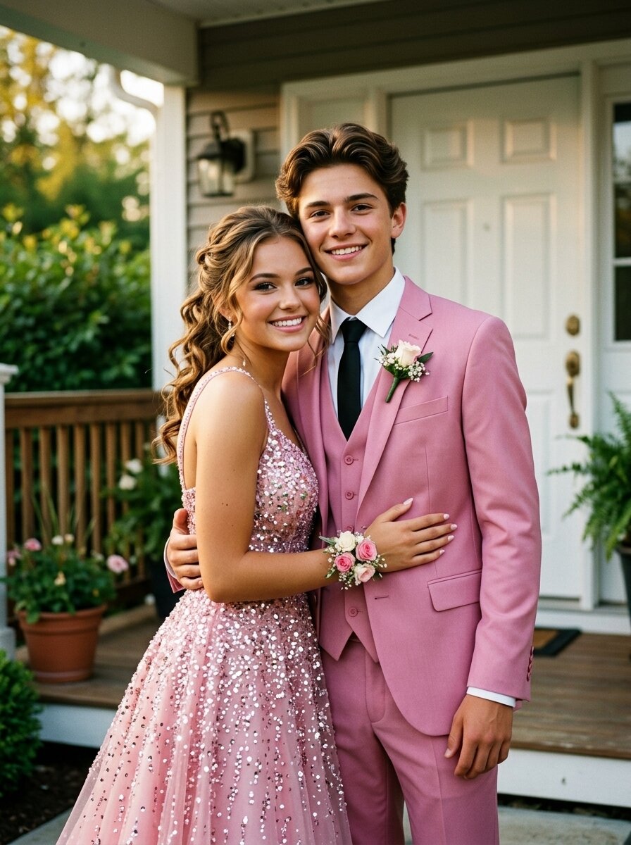 Men's Pink 3 Piece Suit Slim Fit
