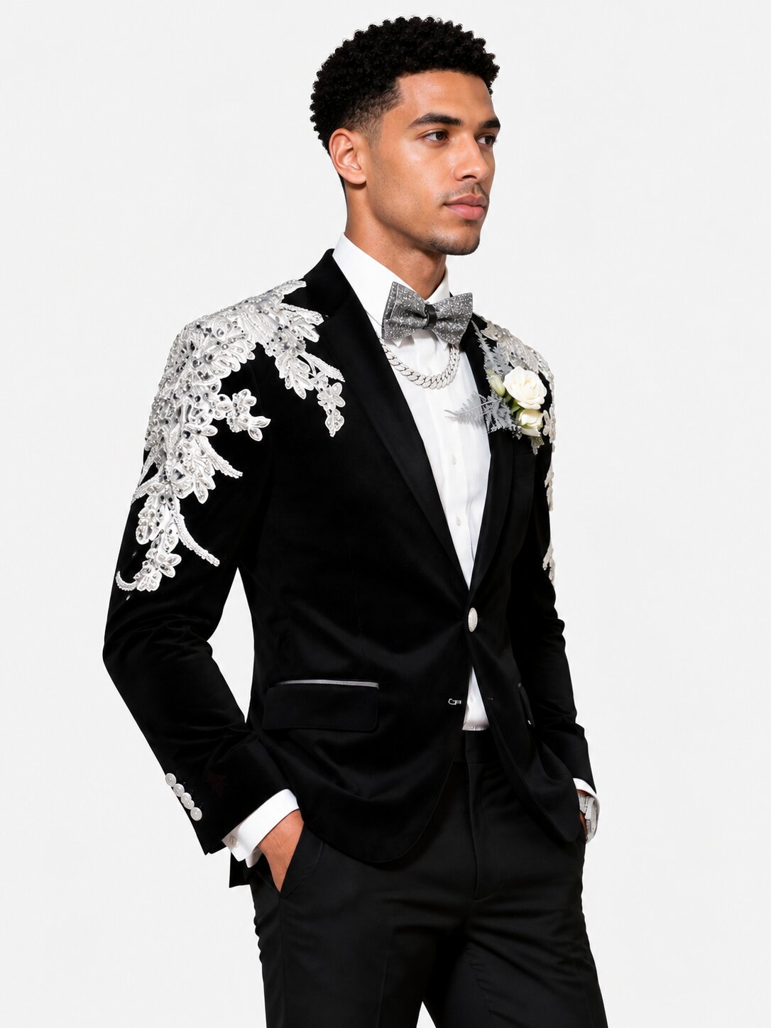 mens-royal-silver-crystal-embroidered-black-2piece-suits