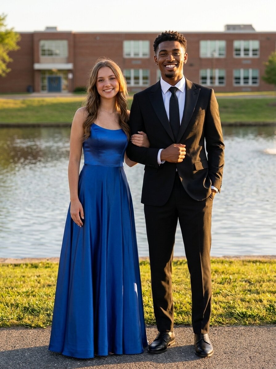 Men’s One-Button 2-Piece Tuxedo with Satin Peak Lapels