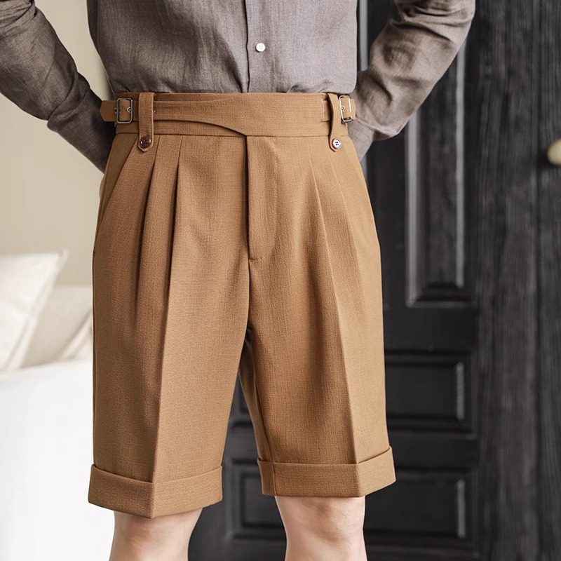 Men’s Summer High-Waisted Gurkha Tailored Shorts