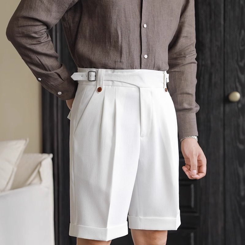 Men’s Summer High-Waisted Gurkha Tailored Shorts