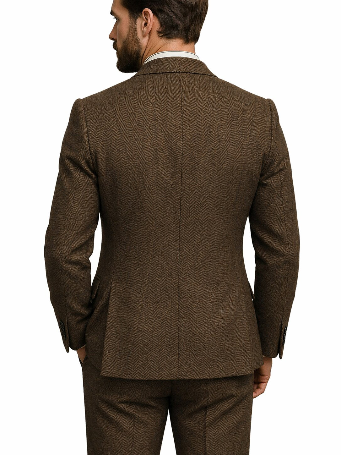 Men's Tweed Herringbone 3 Piece Suit Vintage Style