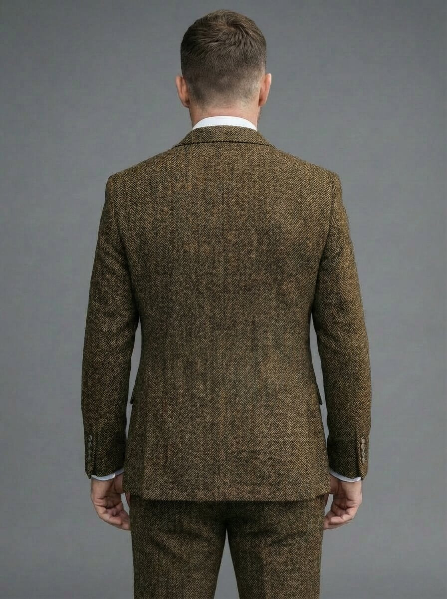 Men's Tweed Herringbone Vintage Suit