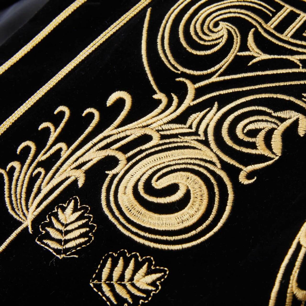 Men’s Black Velvet Jacket With Gold Embroidery