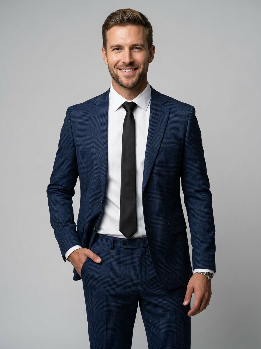 Men's 2 Piece Glen Plaid Suit