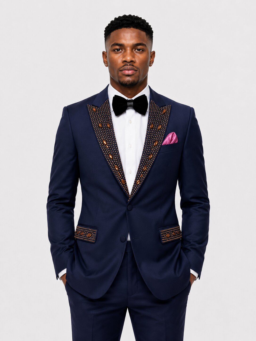 Rhinestone Peak Lapel Prom Tuxedo