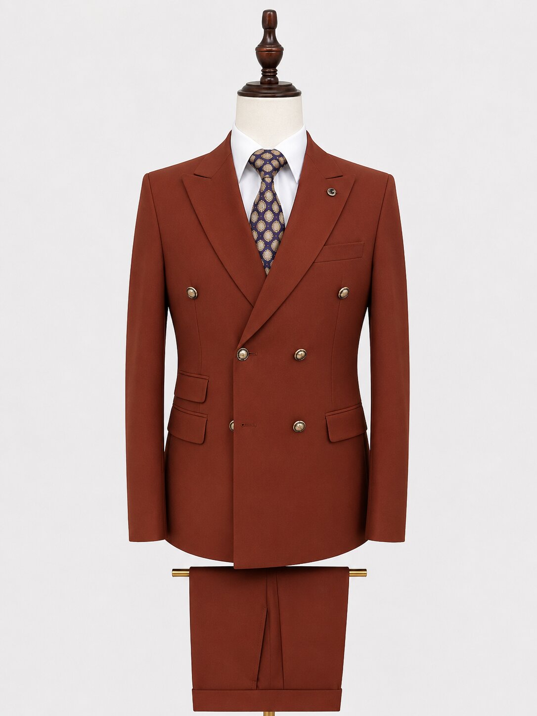 Men's Peak Lapel Double Breasted Suit