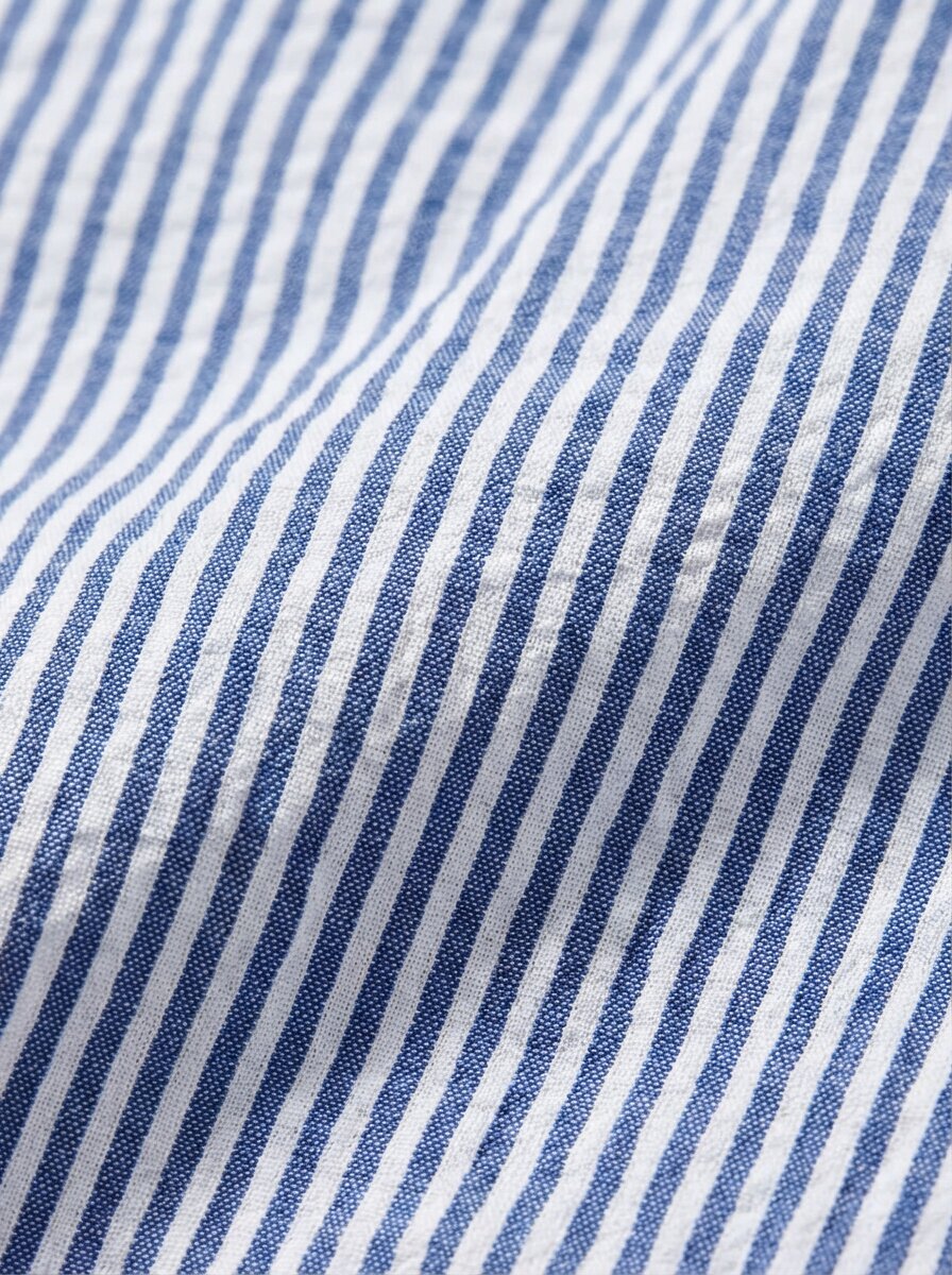 navy seersucker fabric