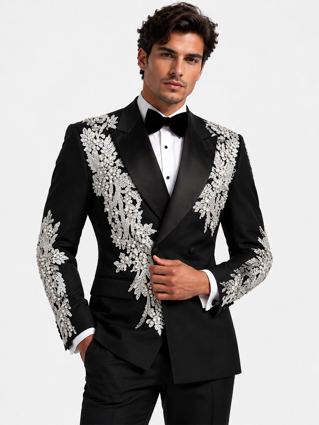 2-piece-black-silver-floral-embroidered-mens-tuxedo