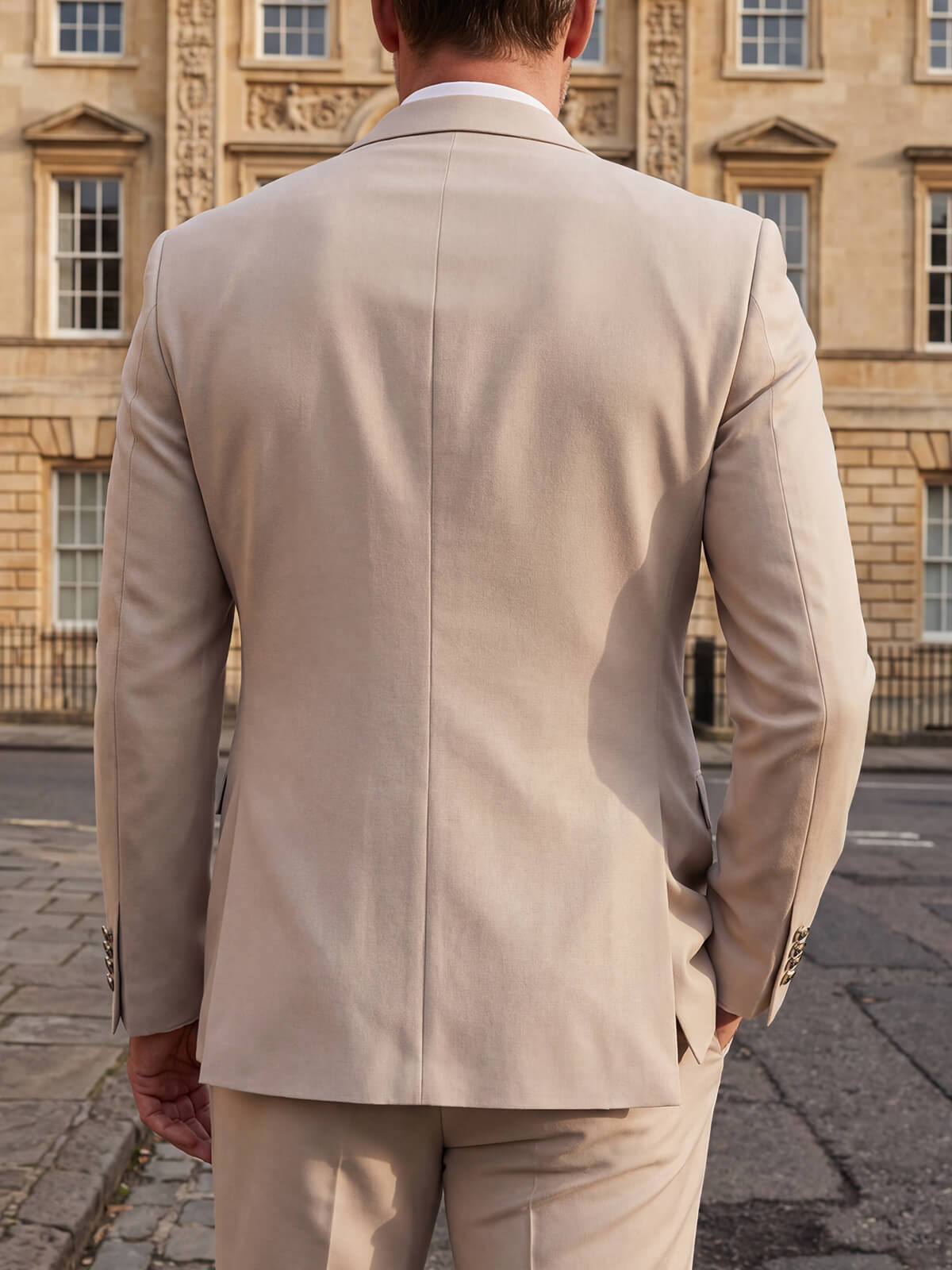 Men's Business 3 Piece Suit Contrast Neckline