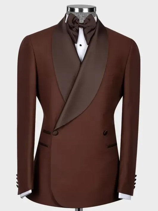 Men’s Oversized Shawl Lapel Double-Breasted Wedding Suit