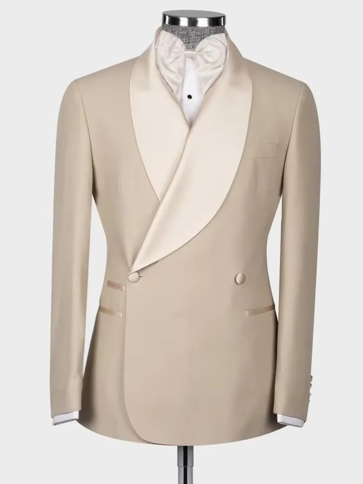 Men’s Oversized Shawl Lapel Double-Breasted Wedding Suit