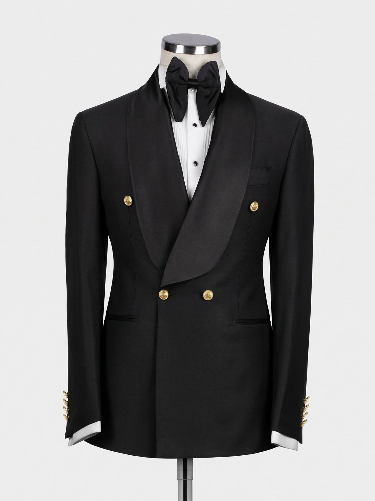 Shawl Lapel 4 Gold Button Formal Wedding Tuxedo for Groom