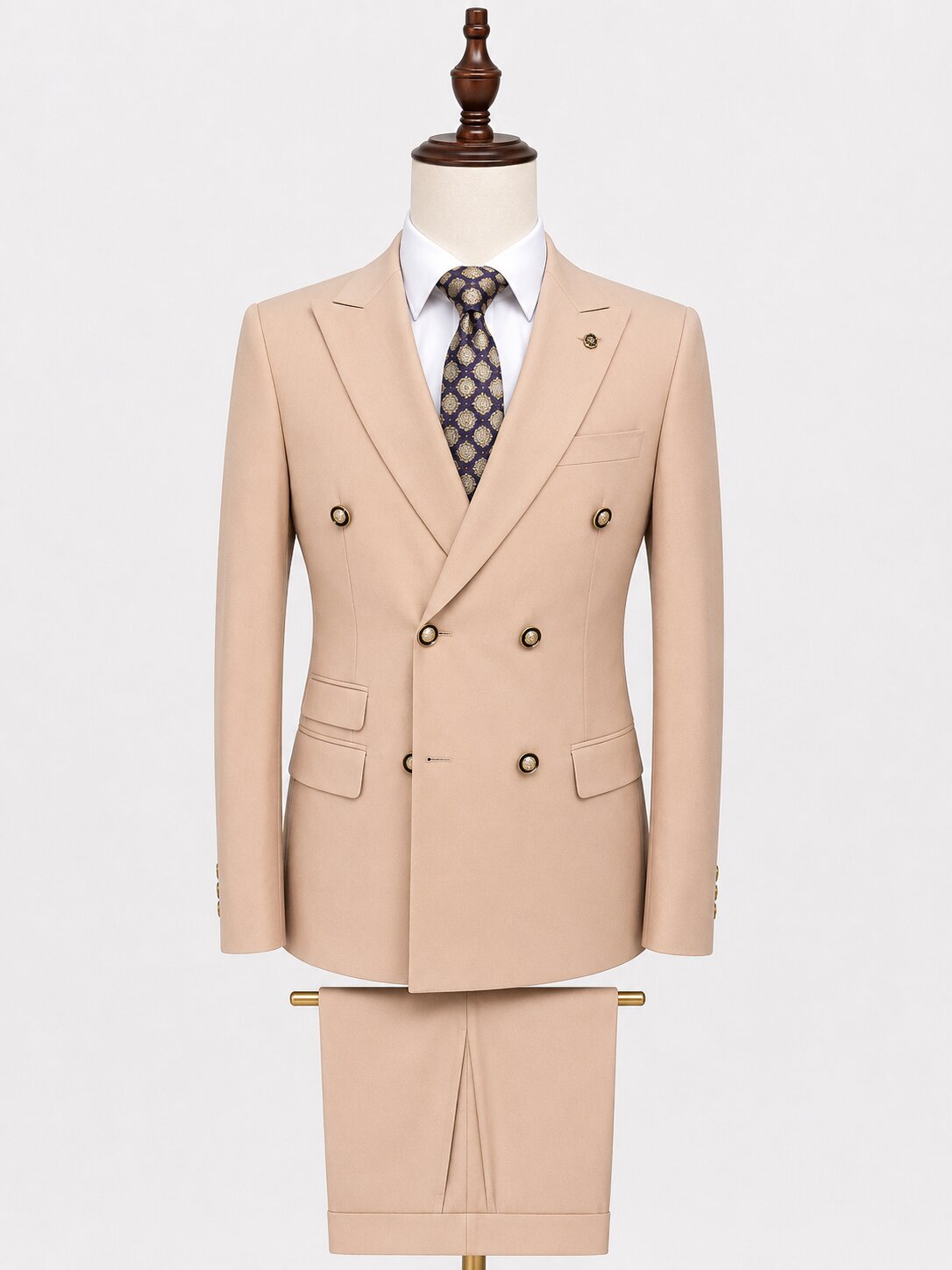 Men's Champagne Double Breasted Suit