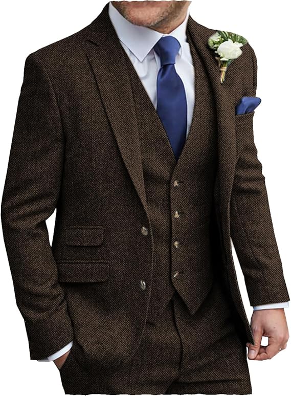 Men's Tweed Herringbone Vintage Suit