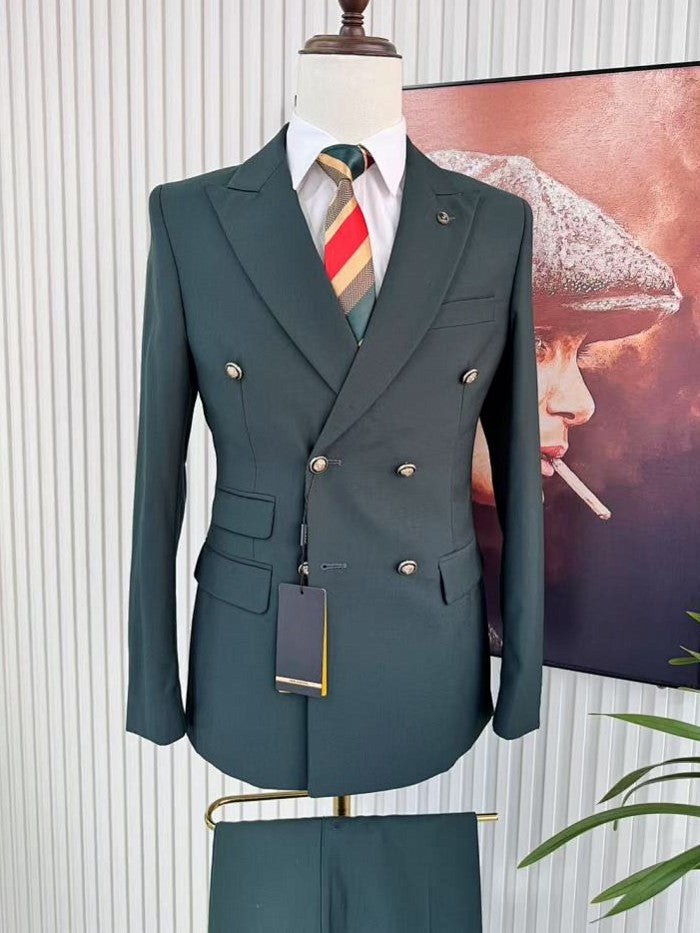 Men's Peak Lapel  Double Breasted Suit