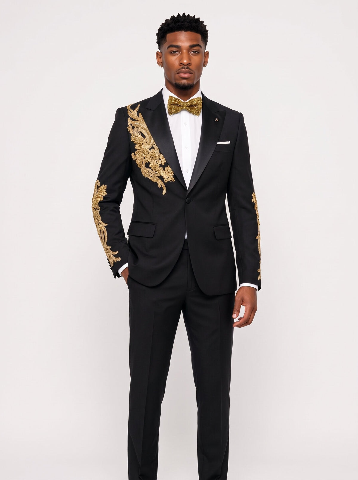 Men's Gem Stone One Button 2 Piece Prom Suit