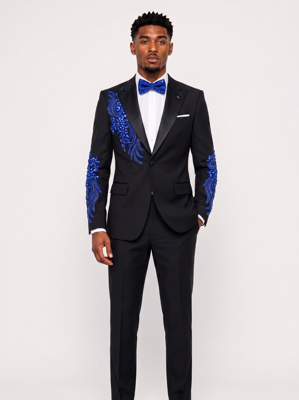 Men's Gem Stone One Button 2 Piece Prom Suit