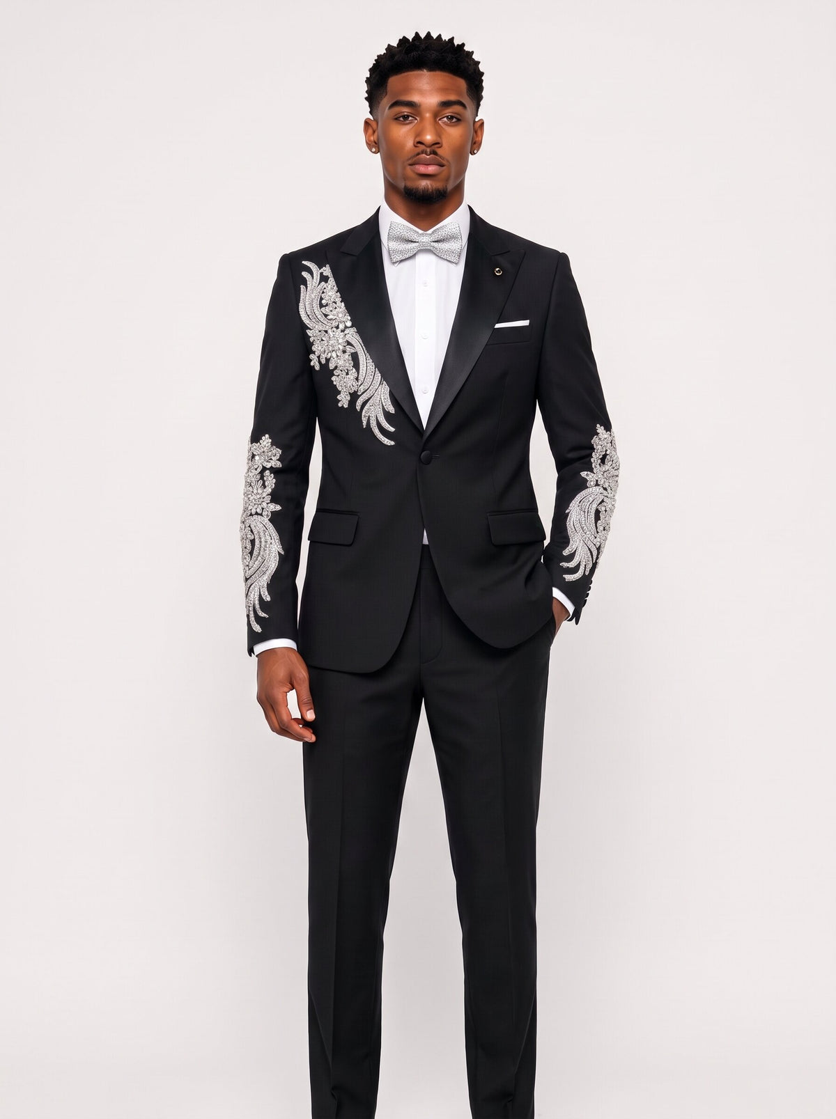 Men's Gem Stone One Button 2 Piece Prom Suit