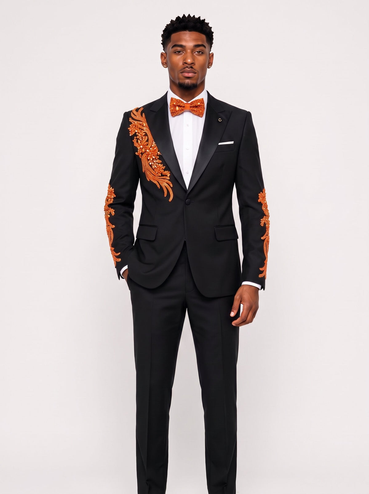 Men's Gem Stone One Button 2 Piece Prom Suit