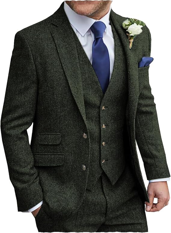 Men's Tweed Herringbone Vintage Suit 