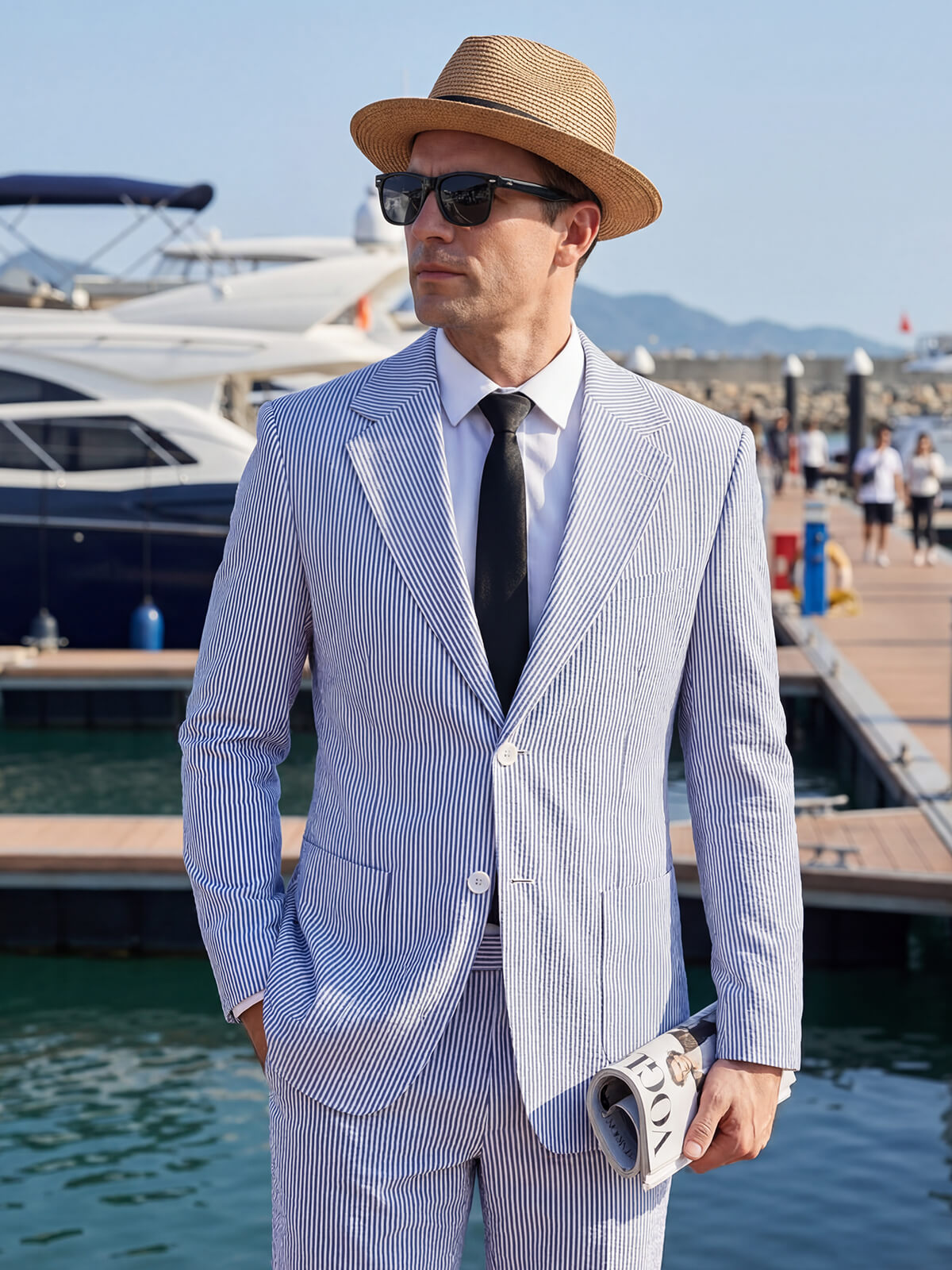 Men's Pinstripe Seersucker Suit