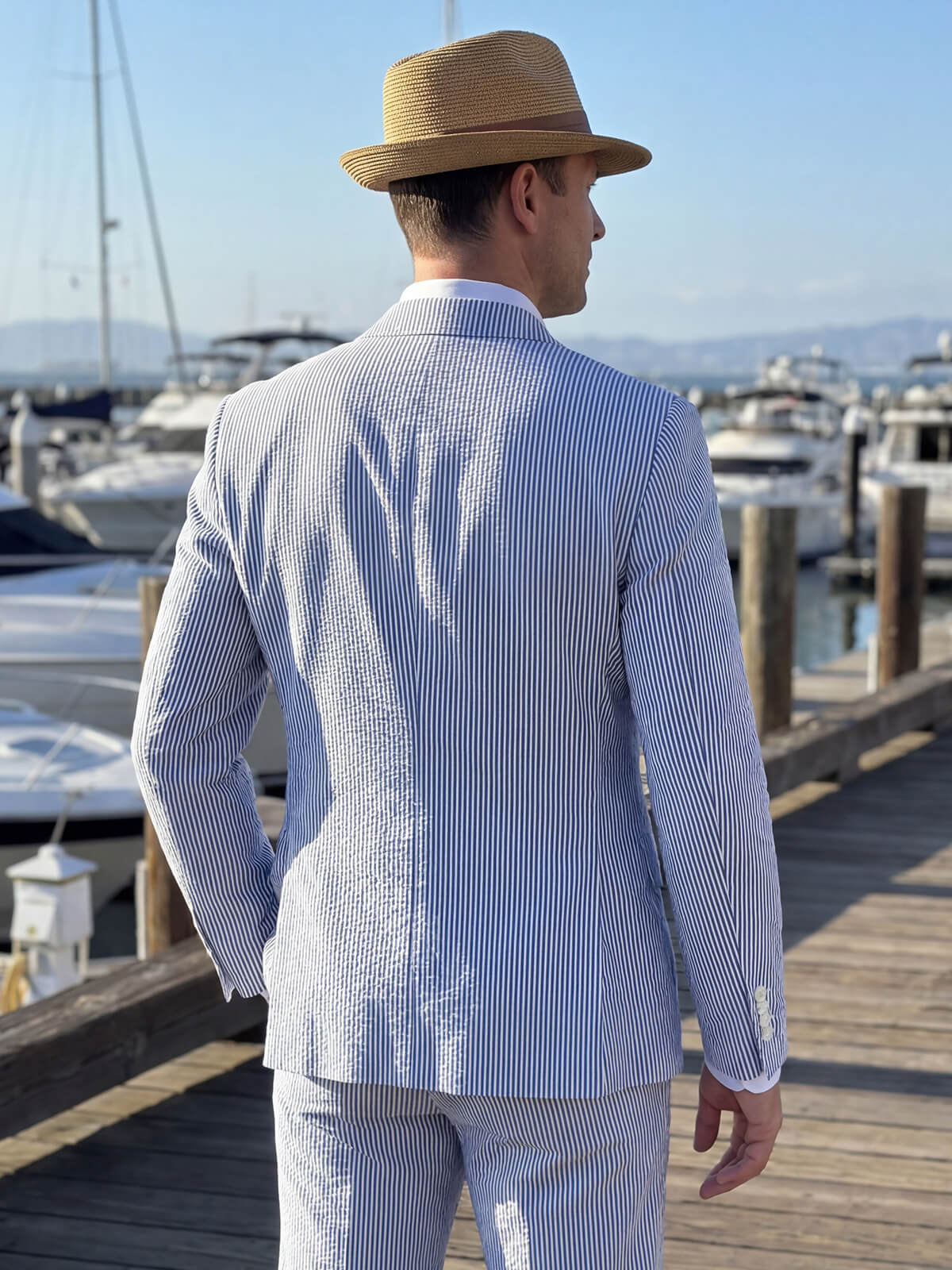 Men's Pinstripe Seersucker Suit