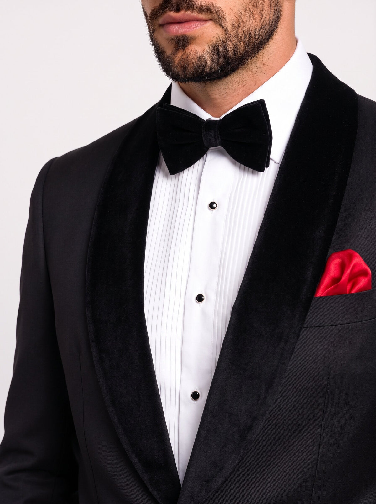 Men’s Black Tuxedo with Velvet Shawl Lapel for Weddings & Prom