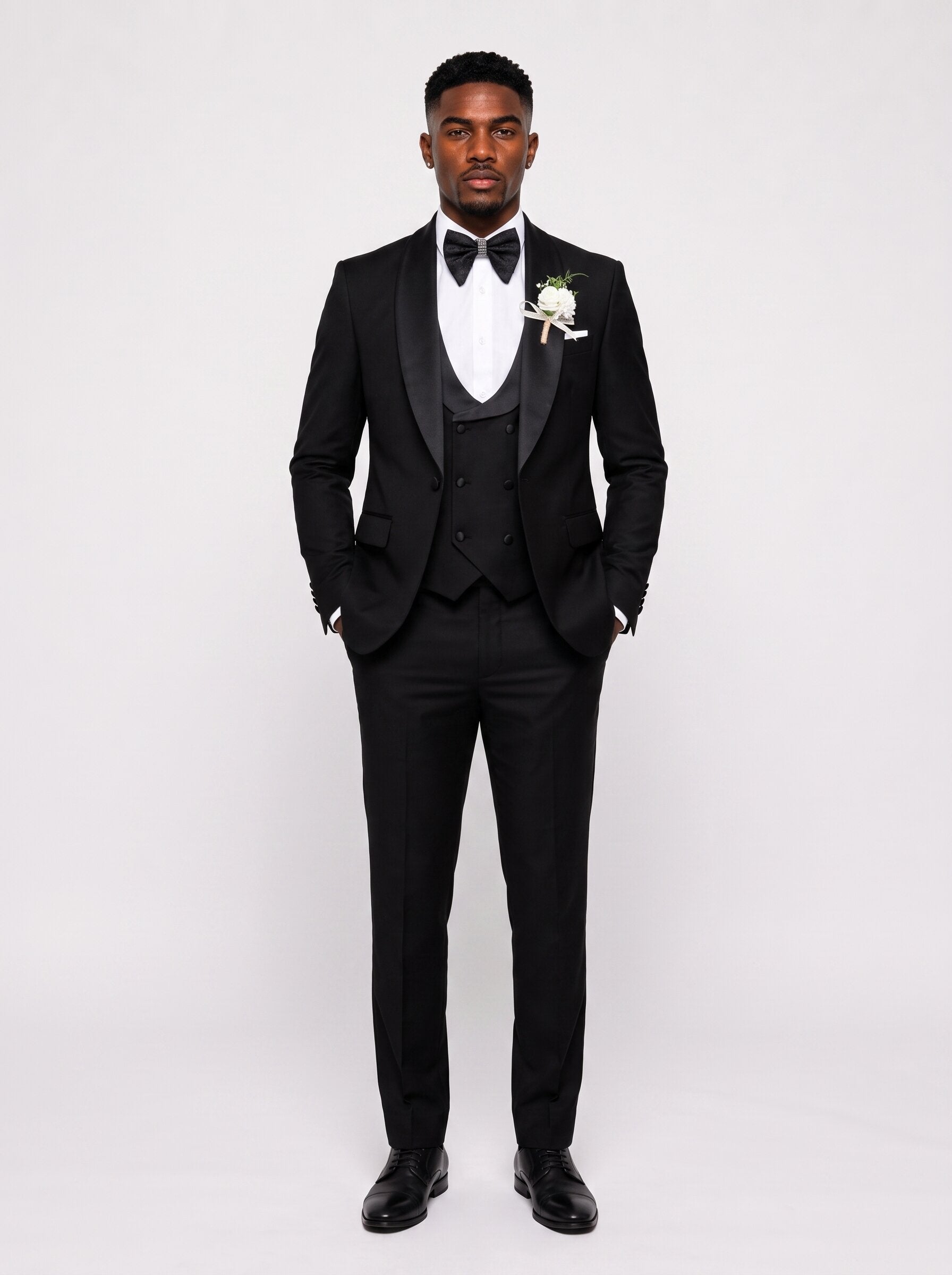 Men’s Black Shawl Lapel Classic Formal Wedding Suit