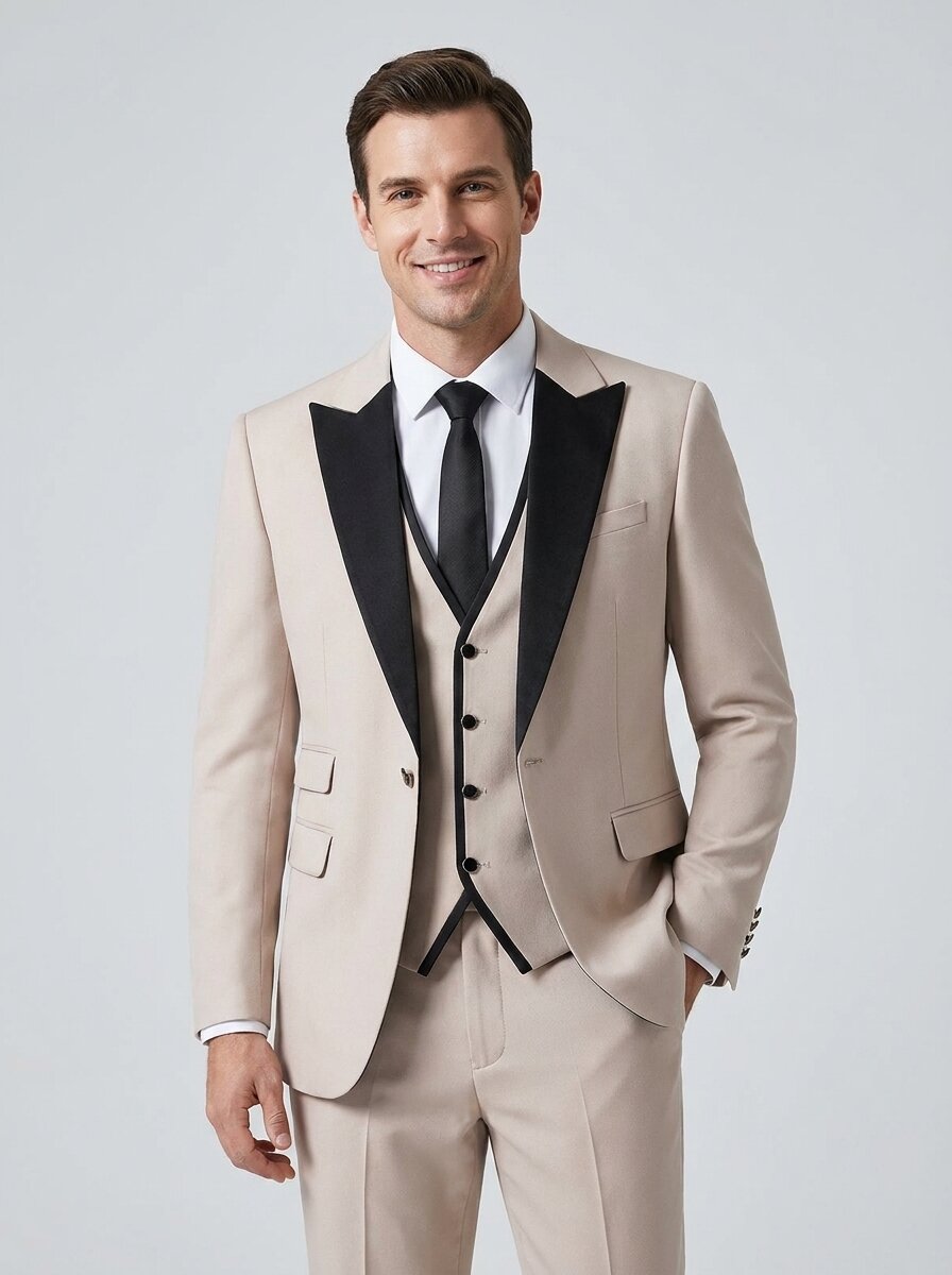 Men’s 3 Piece Tuxedo Wedding Groom Suit