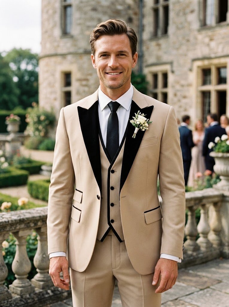 Men’s 3 Piece Tuxedo Wedding Groom Suit