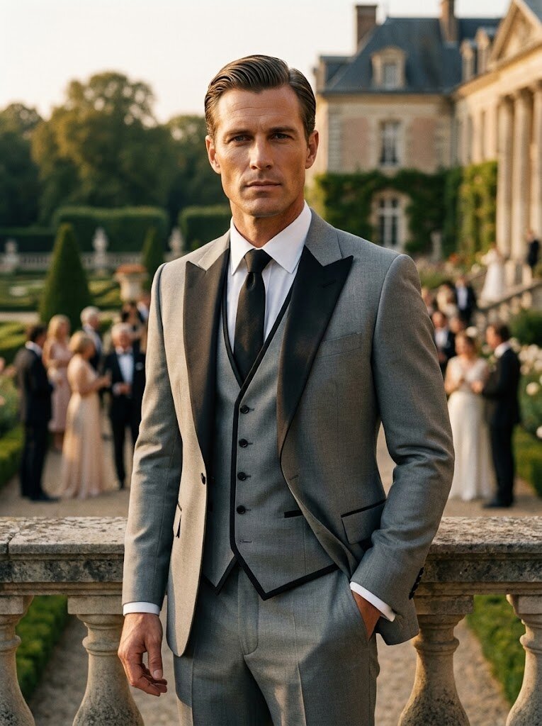 Men's 3 Piece Modern Formal Suit Classic Tuxedo
